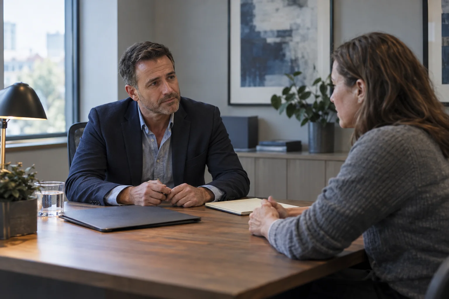 A private consultation in a professional office